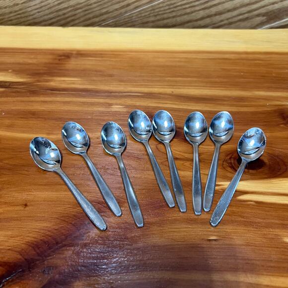 Vintage Zilmeta Gero Mini Dessert Espresso Spoons 8 Pieces Stainless Steel - Picture 2 of 8